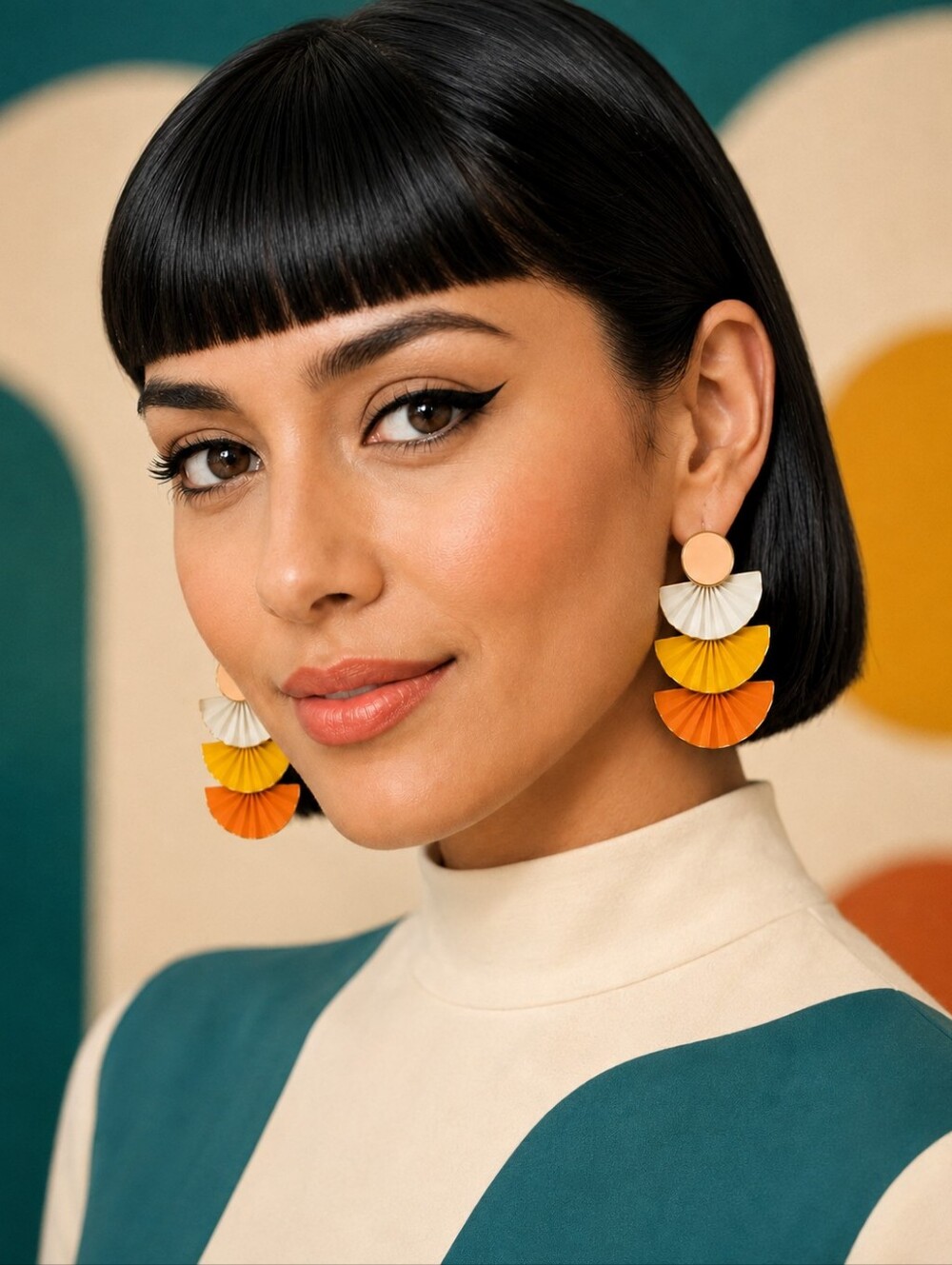 MODCLOTH RETRO TIERED FAN EARRINGS